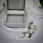 Lalique France 925 Sterling Silver Frosted Crystal Floral Suite Box 4pc As-is