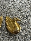Vintage Mimi Di N Gold Swan Pair Belt Buckle 1973