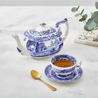Spode Blue Italian 20 Oz Porcelain Jumbo Cup W  Lid - Blue White