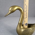 Vintage Solid Brass Swan Planter Korea Mid Century Hollywood Regency Decor 10 