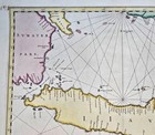 Original Antique 1657 Map Chart Java Indonesia Janssonius Jansson Hand Colored