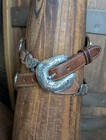 Tony Lama Usa Western Leather Vintage Belt With Hearts Embellishments Size 32
