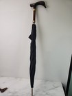 Vintage Comoy s Of London Black Umbrella Duck Head Spring Loaded