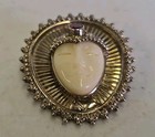 Vintage Bali Sajen Goddess Red Stone Sterling Silver Brooch