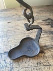 Rare  Antique 18th C Early Lighting Wrought Iron Adjustable Betty Lamp Trammel