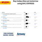 Espring Water Filter Amway 100186 Purifier Replacement Cartridge  free Shippingus