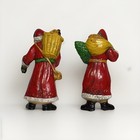 2 Vtg Old World Santa Blow Mold Hard Plastic Figurines 6 75    Christmas Ornaments
