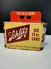 Schlitz 6 Pack Of 12oz  Flat Top Steel Beer Can With Carrier Box 1957 Rare Empty