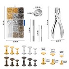480 Sets Leather Rivets 4 Colors 3 Sizes