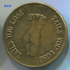 T560e Heads I Win  Tails You Lose  Vintage Nude Adult Flipper Coin Token  25mm