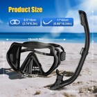 Black Panoramic Snorkel Set - Anti-fog Wide View - Full Black Scuba Diving