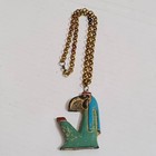 Handmade Egyptian Horus Pendant With An Antique Finish And Colorful Details