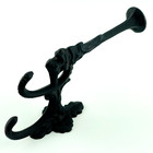 Vtg Cast Iron Coat Hat Triple Hook Wall Hanger Gothic Ornate With Gargoyle Face