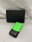 S t  Dupont 3 Cigar Case Fluo Green Leather And Black Metal 183417