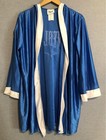 Everlast Boxing Robe Mens Xl Blue White Hooded Satin Ring Walk Fight Gear