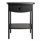 Oriental Furniture Accent Table Wood End Table Nightstand Black Drawer Shelf