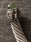 David Yurman Cable Cuff Bracelet 925 Sterling Silver With Peridot Gemstones