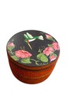 Vtg Hand Painted Wood Trinket Box Hummingbird Hibiscus Signed Dawn Tiny Small