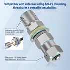 2pcs Universal Heavy Duty 3 8 X 24 Cb Antenna Stud Mount So-239 Mount Adapter