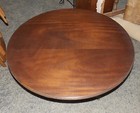 2 Panel Book Matched Mahogany Veneer Round Mid Century Coffee Table   ct-75 