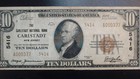 1929 Ten Dollar Type 2 Charter 5416 Carlstadt N j  Bank Note  10 00 Bill 
