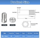 10pcs Slotted Cylindrical Pin  M8 X 12mm 304 Stainless Steel Dowel With Nut