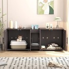 Litter Box Enclosure With Double Room cat Hidden Litter Box Furniture For 2 Cats