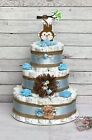 3 Tier Monkey Diaper Cake Baby Shower Boy