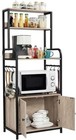 4-tier Kitchen Bakers Rack With Storage Cabinet And Hutch  Microwave Oven Sta   