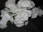 Dewy White   18  Artificial Rose Silk Flower Bushes Wedding Party Decorations