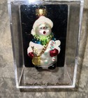 New Christmas Tree Glass Ornament Hand Crafted Snowman 3 5   