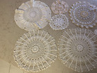 Lot Of 7 Vtg Hand  Crochet Doilies
