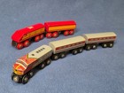 Vintage Brio 33423   33418 Wooden Railway Trains Of The World Santa Fe Train Set