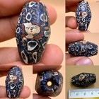 Roman Old Mosaic Glass Face Bead Blue Millefiori Eye Pattern Afghan Trade Bead