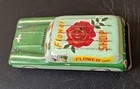 Vintage Tin Litho Friction Flower Shop Car Made In Japan 1950s 
