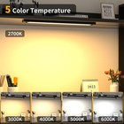 Wobane 16 5in Under Cabinet Led Light Bar Dimmable 5cct 800lm Plug In Light