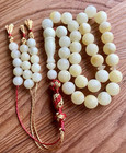 White Natural Baltic Amber 32g  Islamic Prayer Rosary 11mm  33 Beads Tesbih