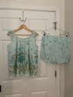 Katz Baby Doll Vintage 70   s Two Piece Floral Nightie Pj Set Size M Bloomers 