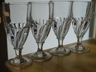Four Glasses Vintage Absinthe Or Coffee Circa 1920s  Height 5 90   Hand Blown 