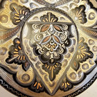 Vtg 1940s Turkish Copper Brass Etched Artisan Hand Made Tray Middle Eastern 7 