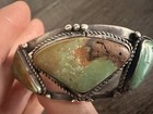 Rare Navajo Old Pawn 3 Stone Royston Turquoise Sterling Silver Cuff-37g