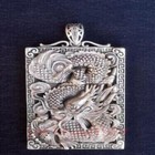 Chinese Tibet Silver Carving Dragon Statue Necklace Pendant Collection Gift