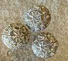 Vintage Carved Metal Rhinestone Buttons Large 1 5   