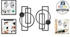 Metal Abstract Wall Art Set Of 2 Black Geometric Modern Home Decor