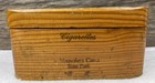 Vtg Maquoketa Iowa Caves State Park Wood Souvenir Cigarette Box Leather Hinges