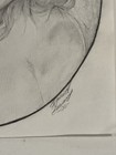 Rare Original Woman In Mirror Fantasy Art Drawing Sketch Artist Signed Yr 2000