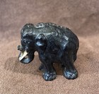 Pre Owned Vintage Wooden Hand Carved Black Ebony Elephant Figurine Statue
