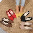 2024 Women Pointed Toe Knit Flats Slip On Office Casual Ballet Loafers Shoes