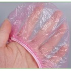 Hair Dye Disposable Shower Caps 100pcs Set Plastic Waterproof Headgear Pink