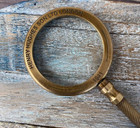 Brass Magnifying Glass Antique Finish Hand Held Magnifier Vintage Style Gift